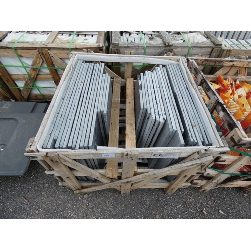 703 - 1 crate containing a quantity of black limestone slabs approx 13 sq m