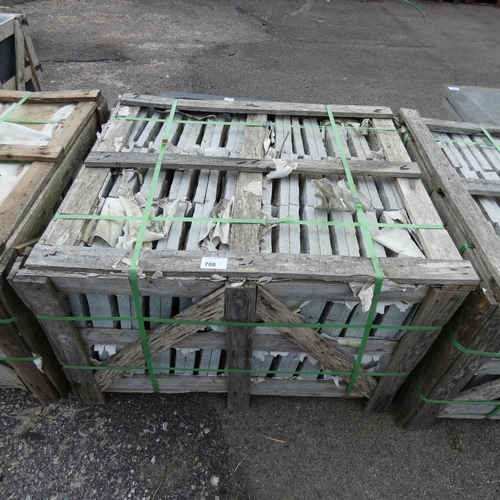 708 - 1 crate containing approx 72 slabs of Granite each approx 600 x 300mm