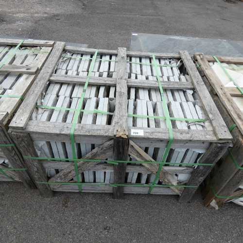 709 - 1 crate containing approx 72 slabs of Granite each approx 600 x 300mm