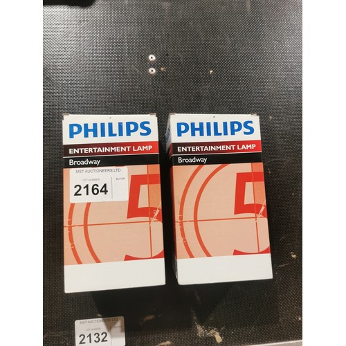 2164 - 2 x Phillips Broadway Entertainment Lamps type MSR Gold 2000 Fast Fit 9281 769 05114 - Boxed