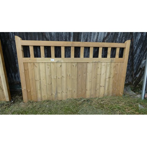 740 - 1 wooden gate approx 240cm wide x 140cm high