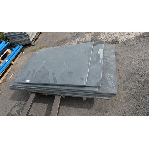 696 - 1 pallet containing 7 large rectangular slate slabs