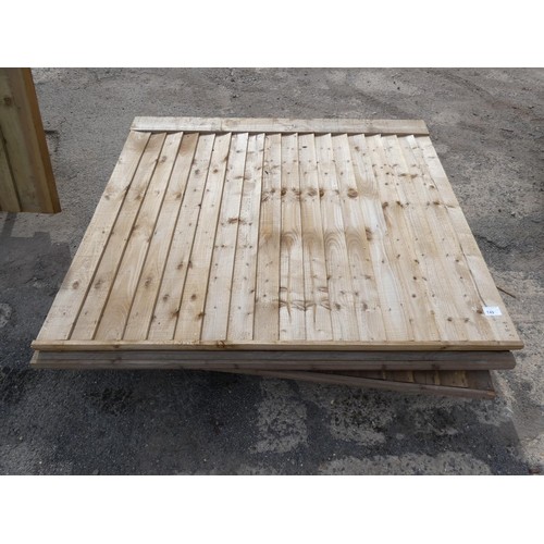 749 - 3 wooden fence panels each approx 182cm w x 150cm high