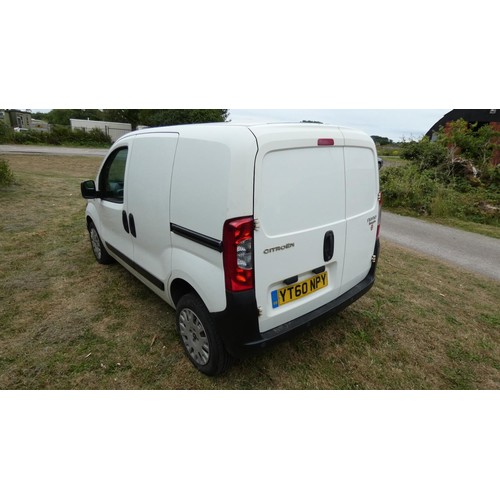 663 - Citroen Nemo 610 Enterprise HDi Van, White, Reg: YT60 NPY, 09/09/2010, 5 spd manual diesel 1399cc. M... 