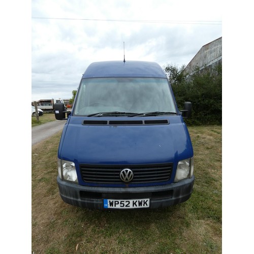 664 - VW LT35 TDi MWB High Roof Panel van, Blue, Reg: WP52 KWK, 01/02/2003, 5spd manual diesel 2461cc, MoT... 