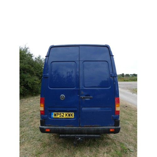 664 - VW LT35 TDi MWB High Roof Panel van, Blue, Reg: WP52 KWK, 01/02/2003, 5spd manual diesel 2461cc, MoT... 