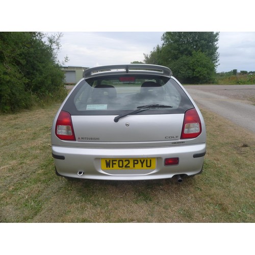 662 - Mitsubishi Colt Mirage, Silver, 3 dr hatchback, Reg WF02 PYU, 29/04/2002, 5 Spd manual petrol 1597cc... 