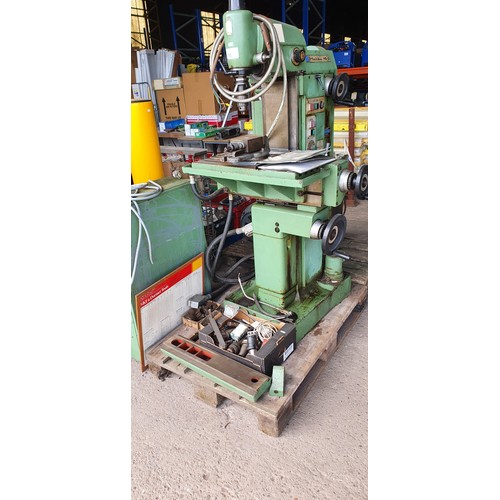 55 - A universal milling machine by Metba model MB-O, 3ph, supplied with a separate power unit (on left h... 