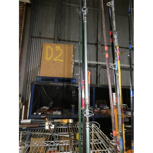 2037 - 4 various fishing rods including 1 x Olympic and 1 x reel