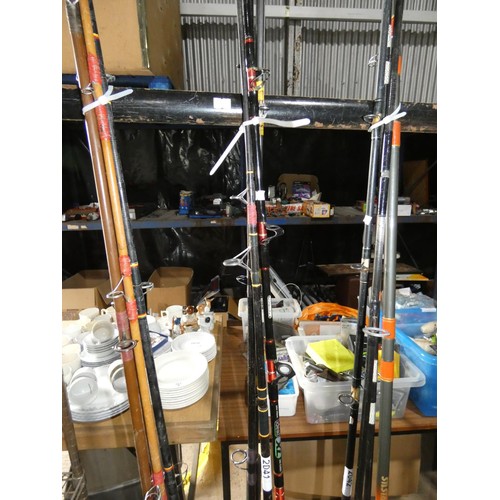 2041 - 4 various fishing rods including 1 x John Wilson Ideal XL and 1 x reel