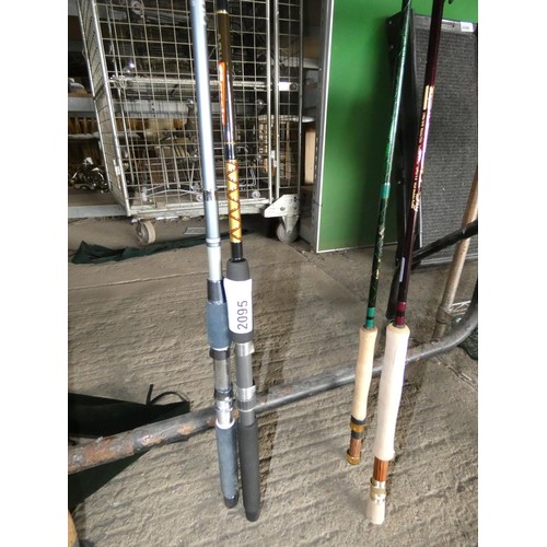 2095 - 2 x various fishing rods comprising 1 x Shakespeare Alpha and 1 x Garcia Five Star