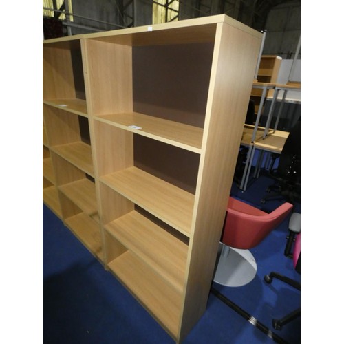 1308 - 1 wood effect shelf unit approx 77 x 30 x 165cm high (fixed height shelves)