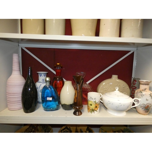 3026 - Three large advertising perfume bottles and a collection of miscellaneous large decorative vases etc... 