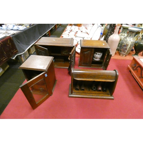3 Edwardian Oak smokers chests each with a fitted interior and a