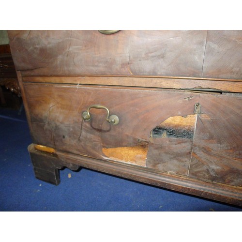 3489 - An 18th century mahogany 2-part chest on chest with canted corners 2 short and 6 long drawers with b... 