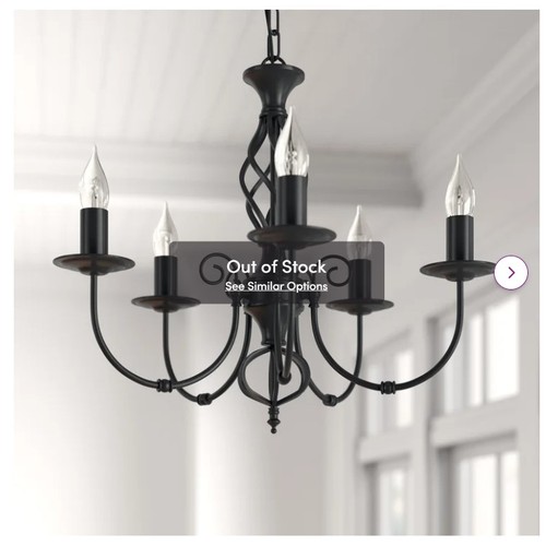 1001 - 1 Axelrod 5 light candle style chandelier RRP £82