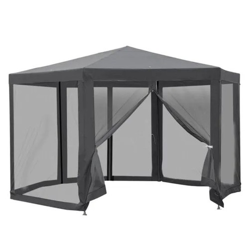 1006 - 1 Outsunny hexagonal metal framed gazebo with netting, no size visible, RRP £87 - Boxed and requires... 