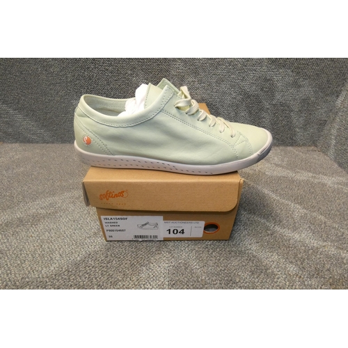 104 - A pair of ladies sneaker shoes by Softinos type ISLA154SOF washed lt green size Euro 39