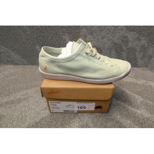 105 - A pair of ladies sneaker shoes by Softinos type ISLA154SOF washed lt green size Euro 39