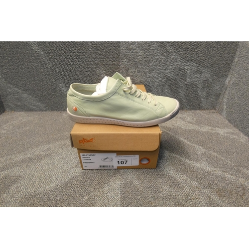 107 - A pair of ladies sneaker shoes by Softinos type ISLA154SOF washed lt green size Euro 37