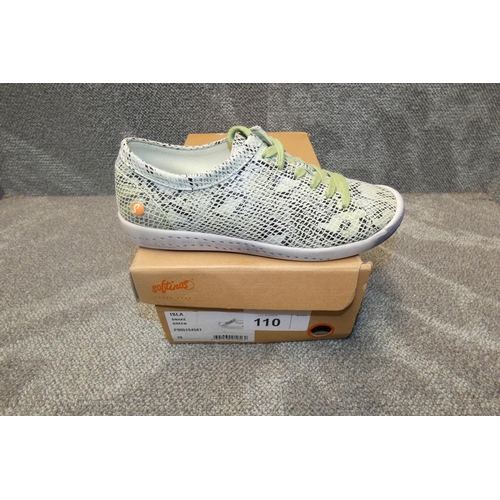 110 - A pair of ladies sneaker shoes by Softinos type ISLA snake green size Euro 38