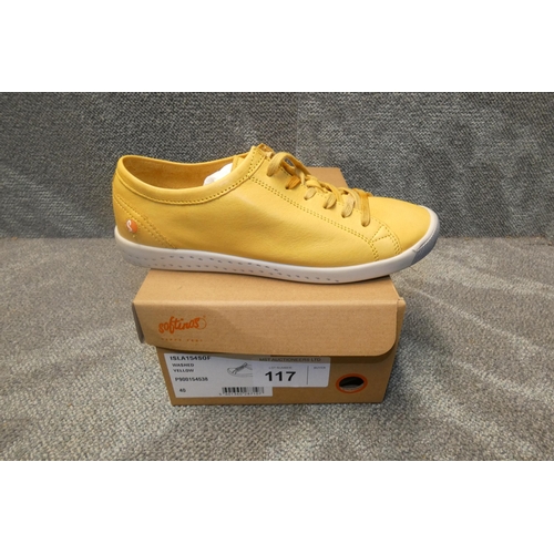 117 - A pair of ladies sneaker shoes by Softinos type ISLA154SOF washed yellow size Euro 40