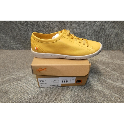 118 - A pair of ladies sneaker shoes by Softinos type ISLA154SOF washed yellow size Euro 40