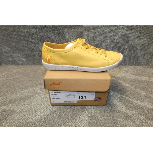 121 - A pair of ladies sneaker shoes by Softinos type ISLA154SOF washed yellow size Euro 37