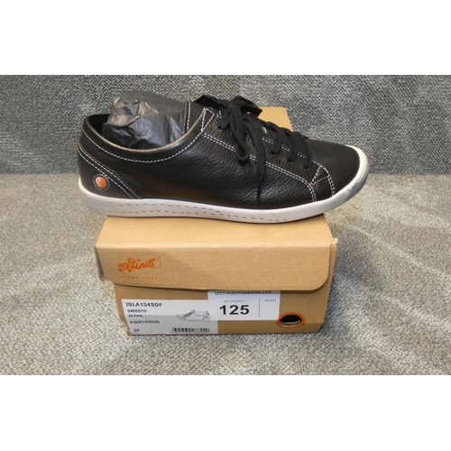 125 - A pair of ladies sneaker shoes by Softinos type ISLA154SOF smooth black size Euro 38