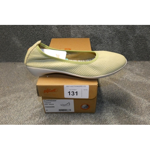 131 - A pair of ladies slip on shoes by Softinos type Tenerife baby green size Euro 41