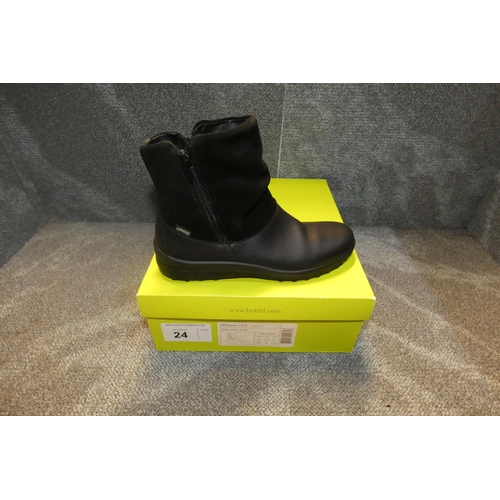 A pair of ladies boots by Hotter type Whisper GTX black leather suede ...