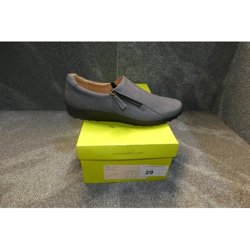 29 - A pair of ladies shoes by Hotter type Haze Indigo Nubuck size UK 8