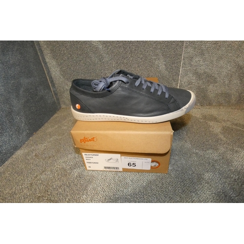 65 - A pair of ladies sneaker shoes by Softinos type ISLA154SOF washed navy size Euro 39