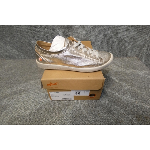 86 - A pair of ladies sneaker shoes by Softinos type ISLA154SOF Laminato Champagne size Euro 39