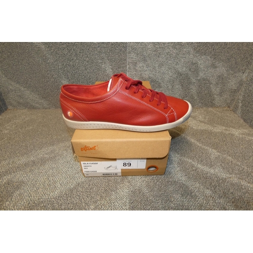 89 - A pair of ladies sneaker shoes by Softinos type ISLA154SOF smooth red size Euro 42