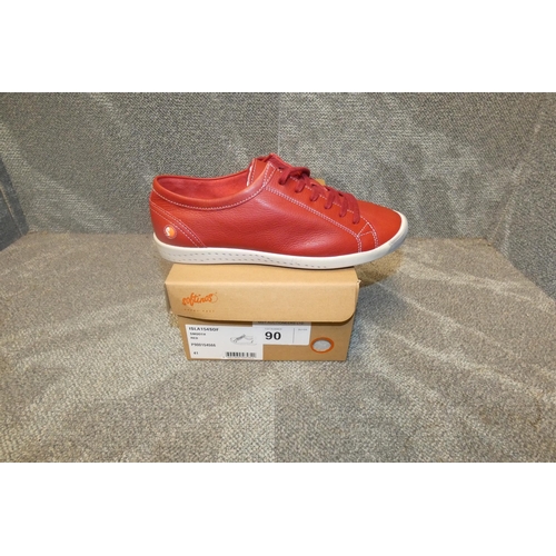 90 - A pair of ladies sneaker shoes by Softinos type ISLA154SOF smooth red size Euro 41