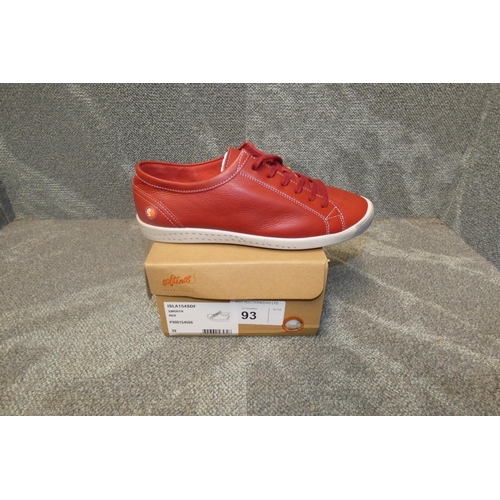 93 - A pair of ladies sneaker shoes by Softinos type ISLA154SOF smooth red size Euro 39