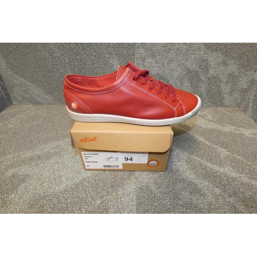 94 - A pair of ladies sneaker shoes by Softinos type ISLA154SOF smooth red size Euro 38