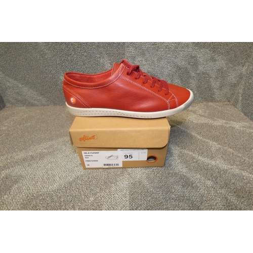 95 - A pair of ladies sneaker shoes by Softinos type ISLA154SOF smooth red size Euro 38