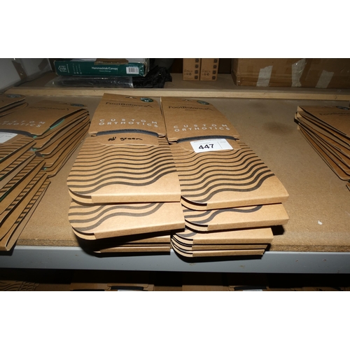 447 - 11 x Footbalance Medical Green custom orthotics insoles (in various sizes, all are flat and require ... 