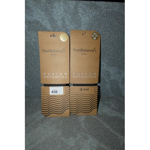 436 - 13 x Footbalance Medical Gold custom orthotics insoles (in various sizes, all are flat and require h... 