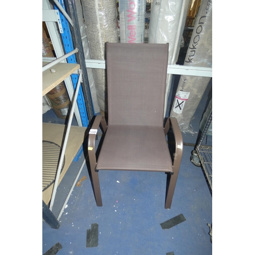 1248 - 1 garden chair with brown metal frame