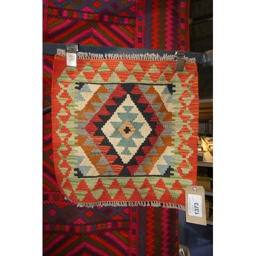 1373 - A Chobi Kilim rug, 50cm x 51cm