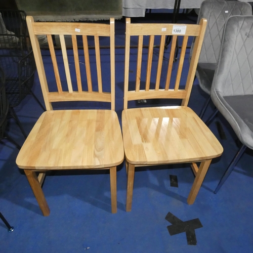 1380 - 2 wooden dining chairs