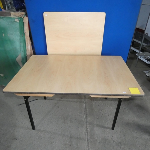 2001 - 2 x rectangular folding tables approx 123x77cm