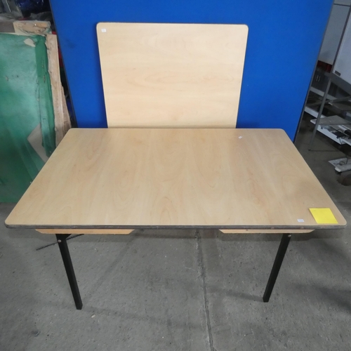 2003 - 2 x rectangular folding tables approx 123x77cm