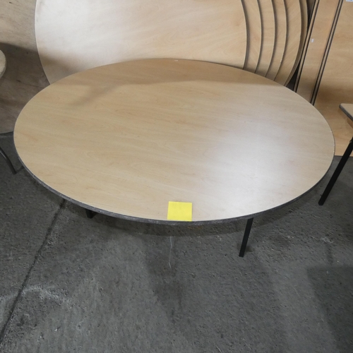 2009 - A round  wood effect table top approx 153cm