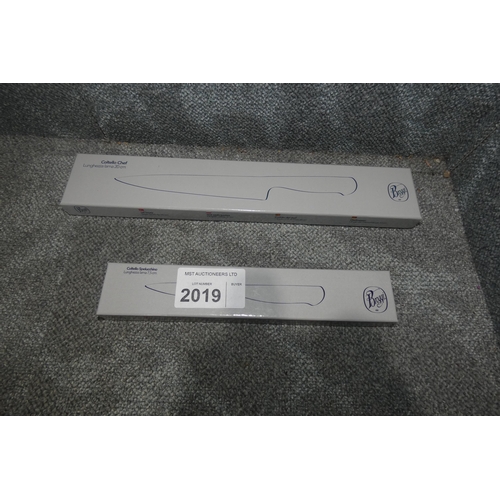 2019 - 2 x kitchen knives 20cm and 11cm by Broggi