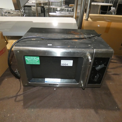 2064 - A commercial stainless steel microwave oven by Samsung - trade. Tested working