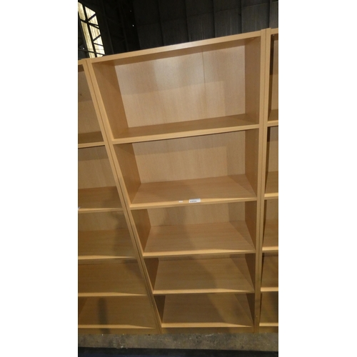 2224 - 1 wood effect open front shelf unit approx 76 x 31 x 201cm high